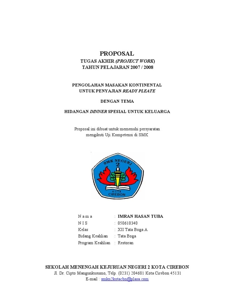Contoh Proposal Tugas Akhir Sekolah | PDF