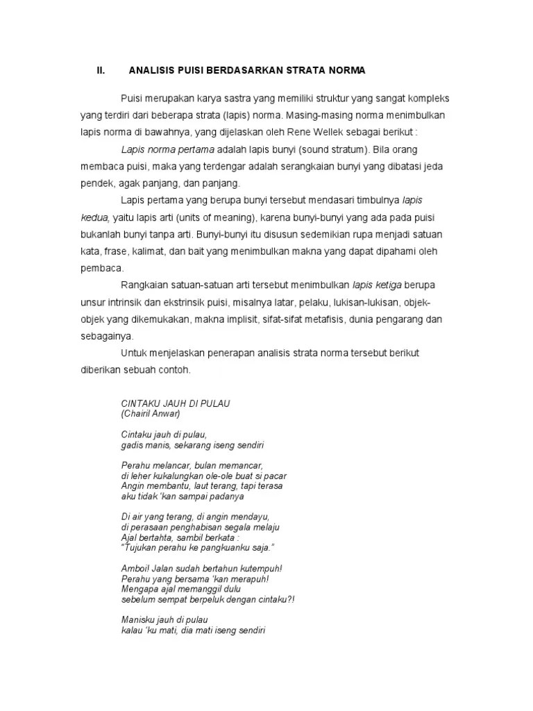 Analisis Puisi Berdasarkan Strata Norma | PDF