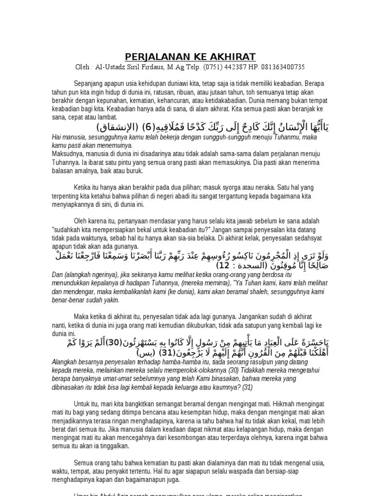 Perjalanan Ke Akhirat | PDF