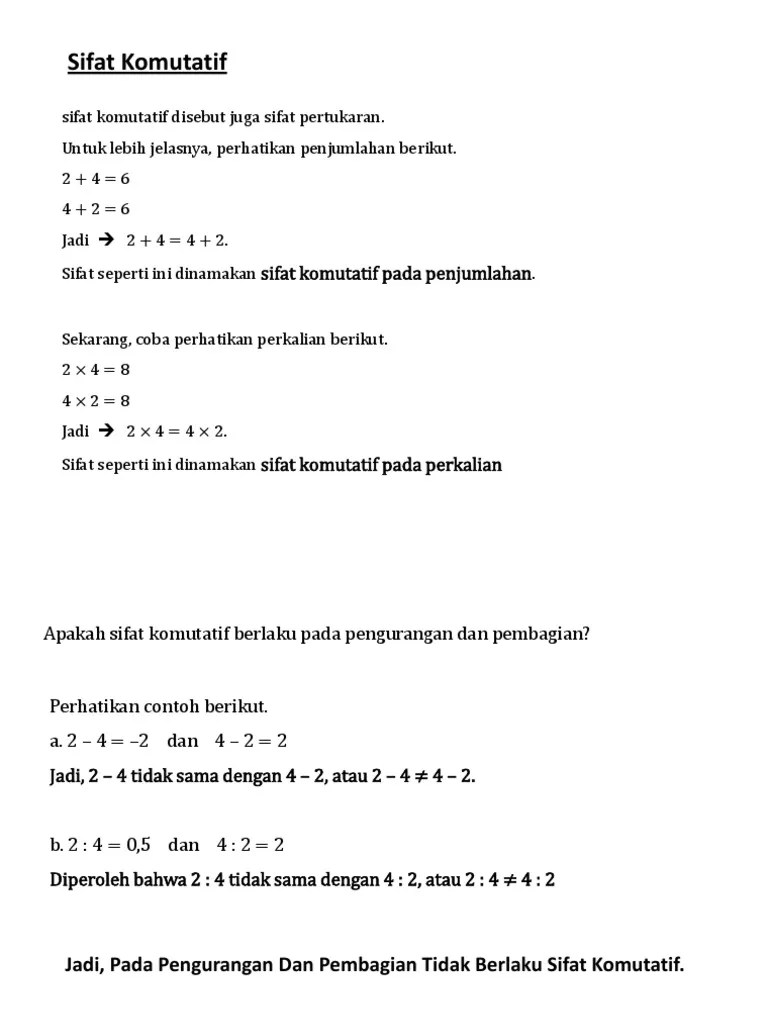 Sifat Operasi Bilangan | PDF