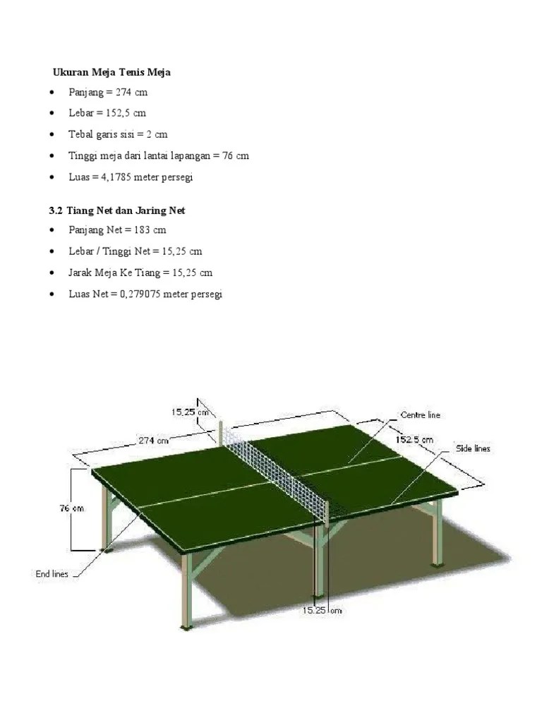 Ukuran Meja Tenis Meja | PDF