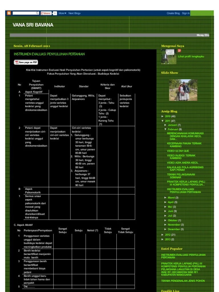 Instrument Evaluasi Penyuluhan Pertanian | PDF