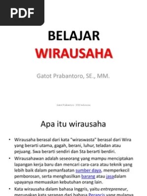 Belajar Wirausaha | PDF