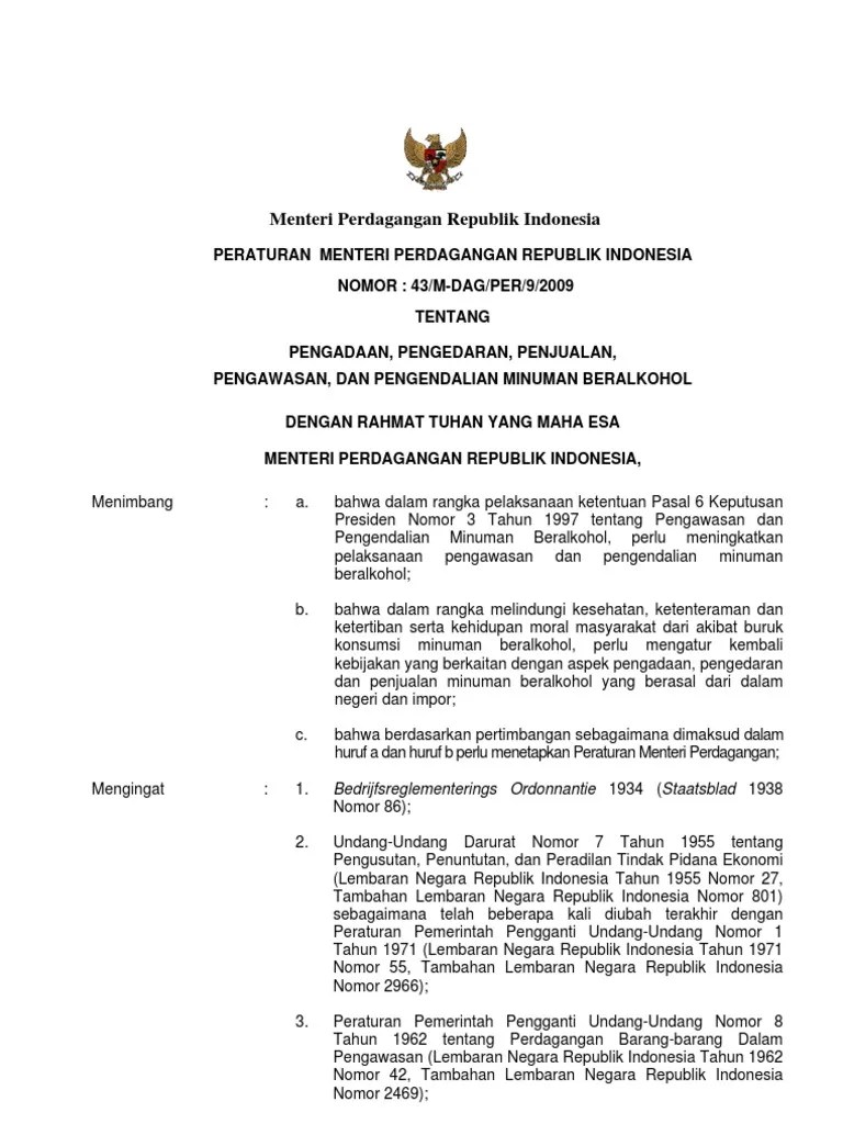 Peraturan Mentri Perdagangan | PDF