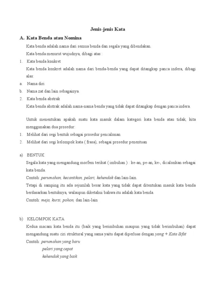 Jenis Jenis Kata