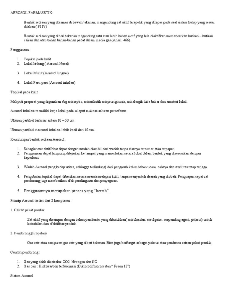 Aerosol Farmasetik | PDF
