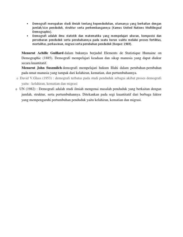 Definisi Demografi Menurut para Ahli | PDF