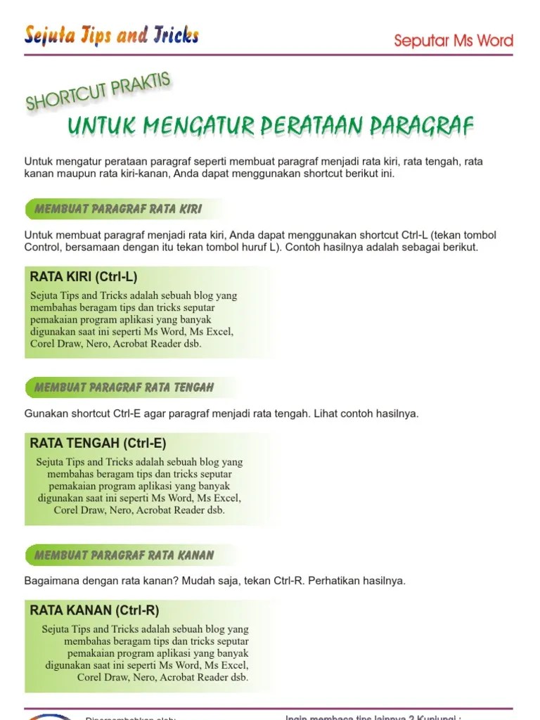 Untuk Mengatur Rata Kiri Teks Menggunakan Ctrl - Ini Aturannya