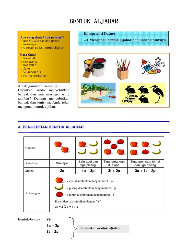 Bentuk Aljabar | PDF