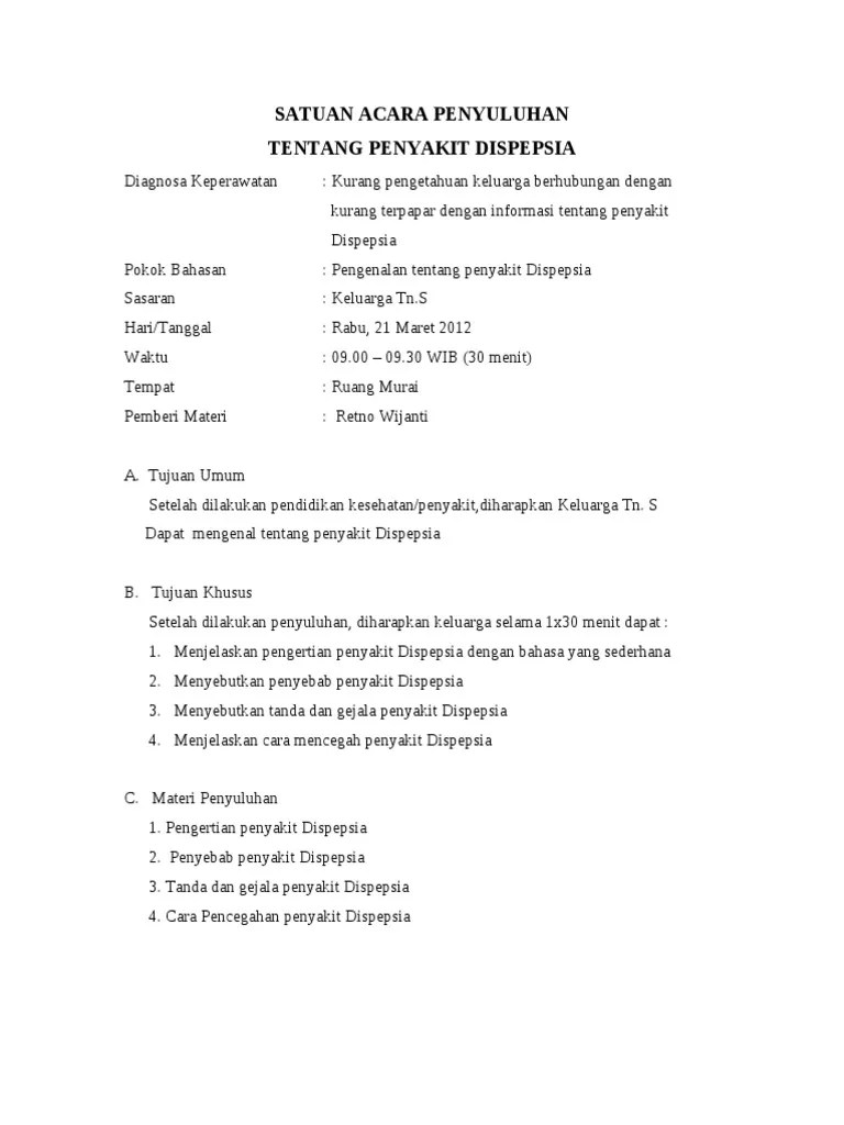 Satuan Acara Penyuluhan | PDF