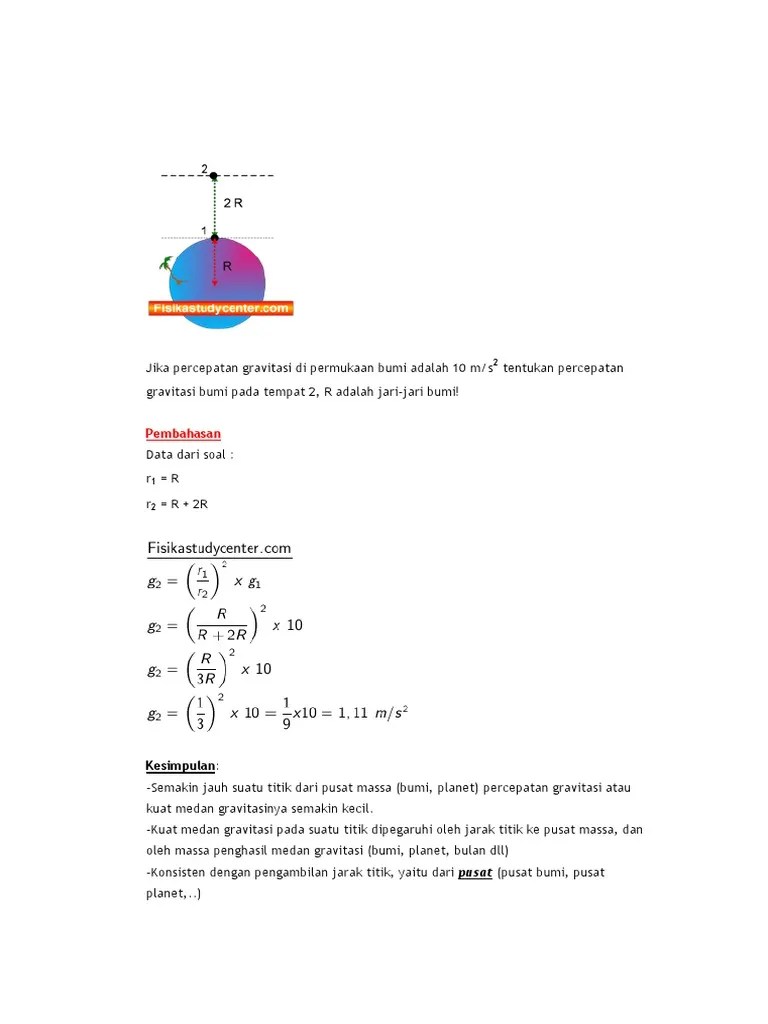 Contoh Soal Percepatan Gravitasi | PDF