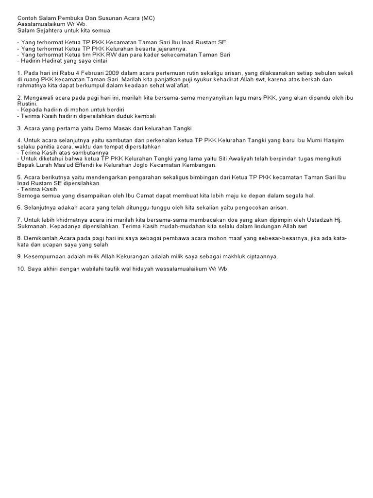 Contoh Teks Pembawa Acara Isra Mi Raj - Berbagai Teks Penting