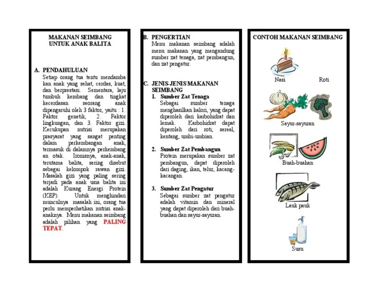 Leaflet Makanan Seimbang | PDF