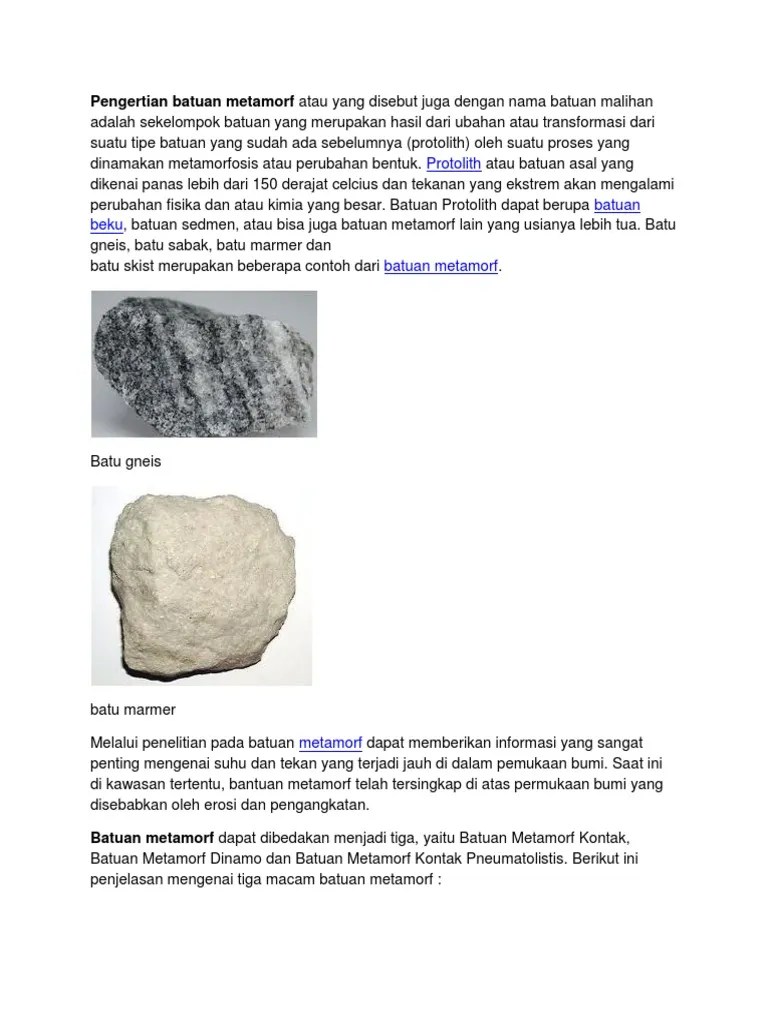 Pengertian Batuan Metamorf | PDF
