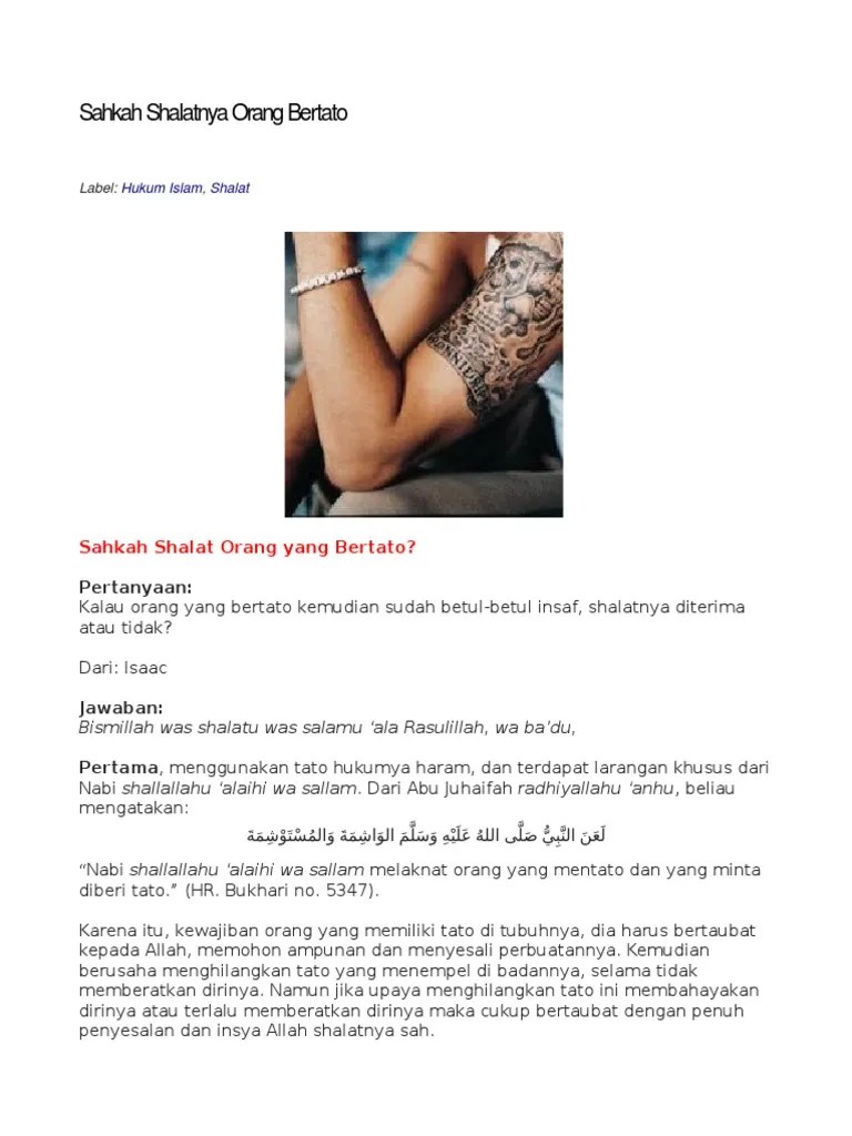 Sahkah Solat Orang Bertato | PDF