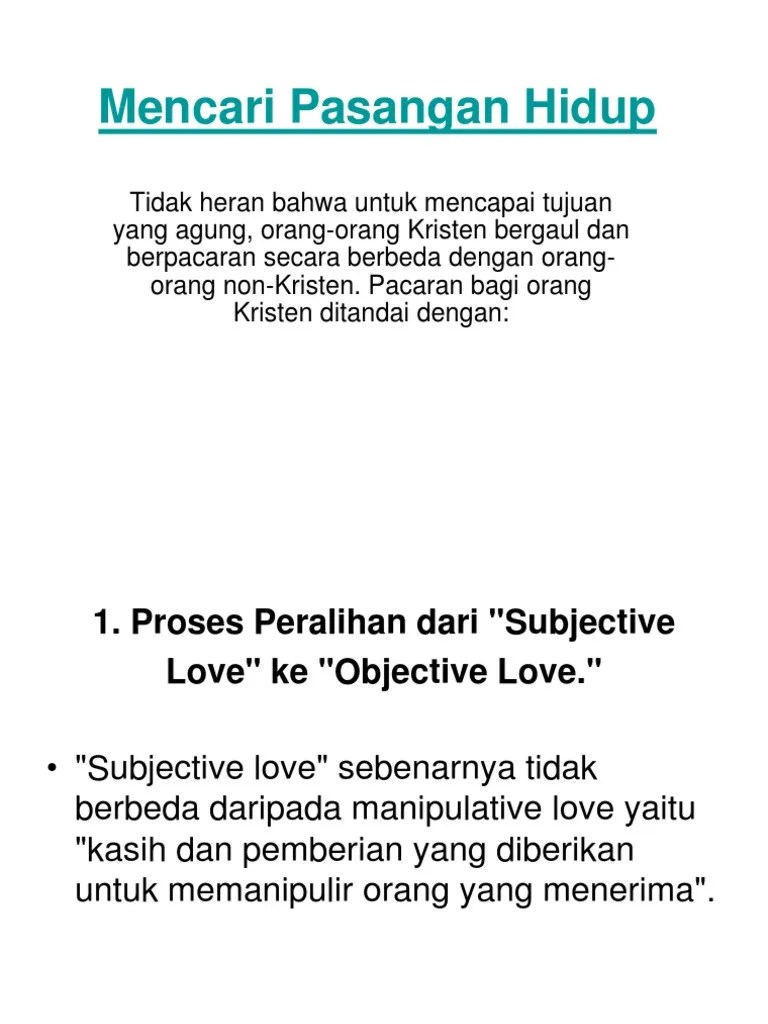 Cara Memilih Pasangan Hidup Kristen