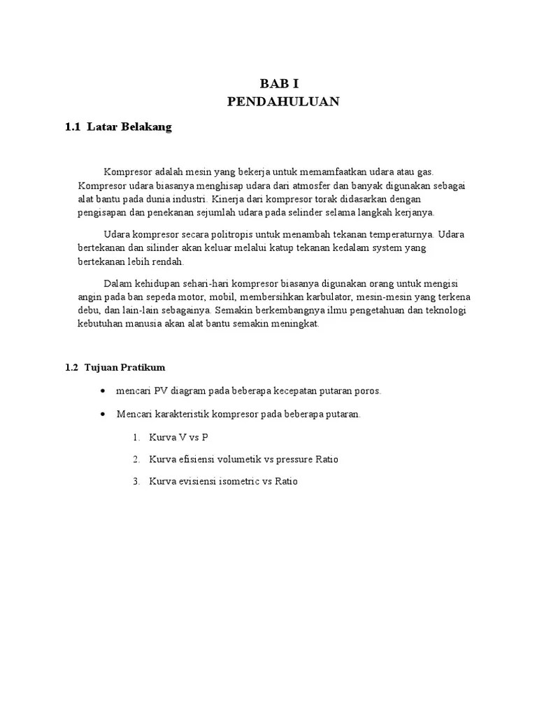 LAPORAN Prestasi Mesin (Kompresor) | PDF