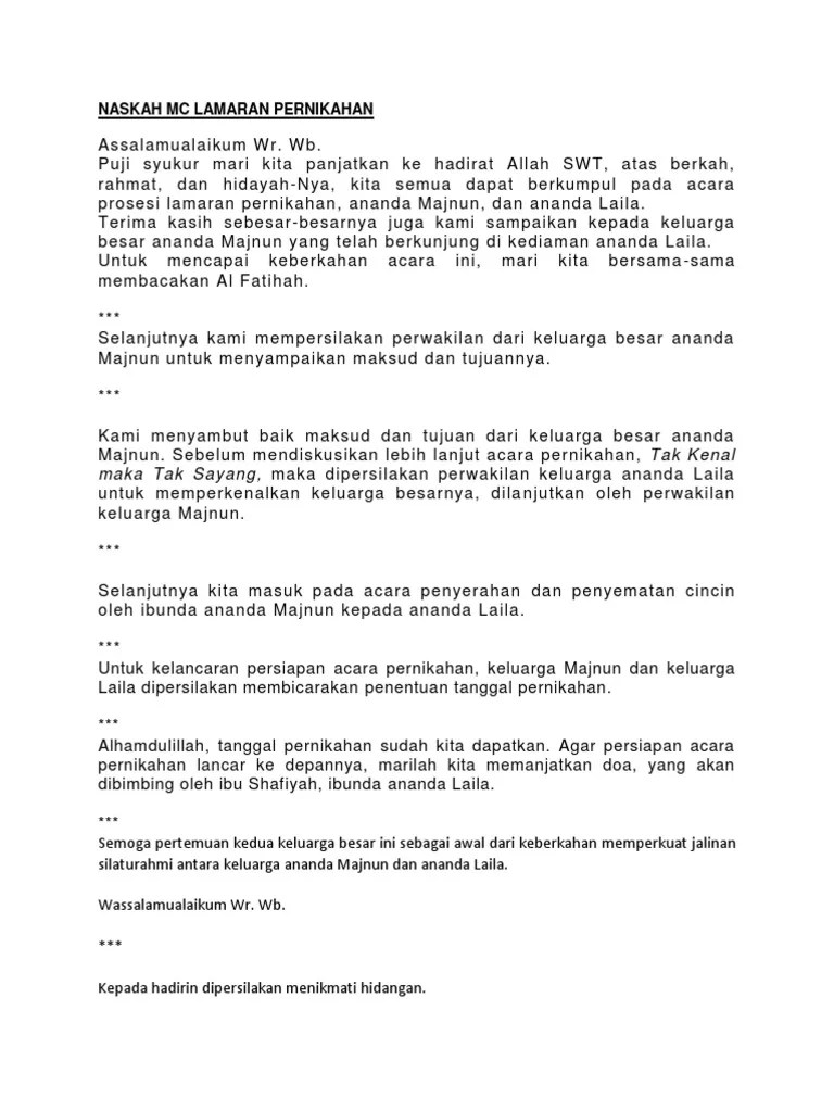 Surat Lamaran Nikah Islami