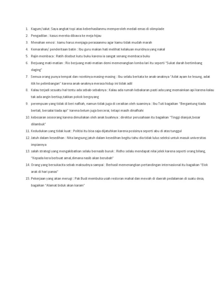 Arti Ungkapan Dan Peribahasa | PDF