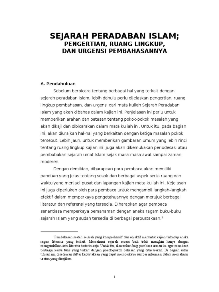Ruang Lingkup Sejarah Peradaban Islam Pdf - Berbagai Ruang