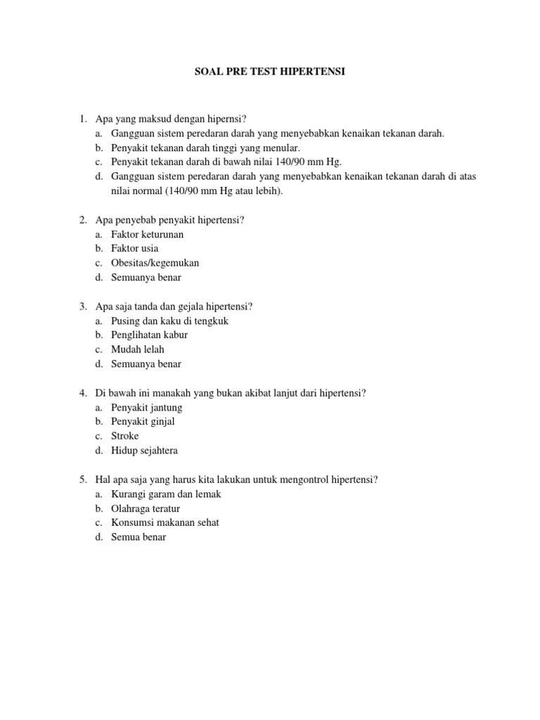 Soal Kasus Hipertensi
