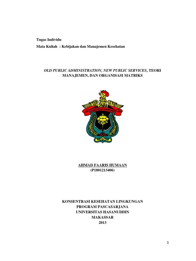 Pengertian Old Public Administrartin New Public Service | PDF