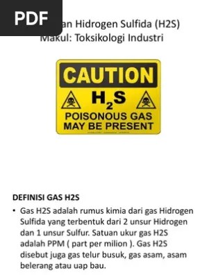 Keracunan Hidrogen Sulfida (H2S) Makul: Toksikologi Industri | PDF