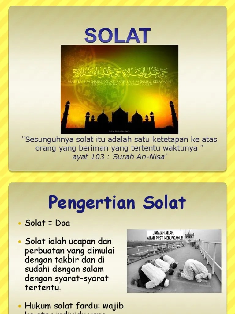 Pengertian Solat, Rukun Solat, Syarat Sah Solat | PDF