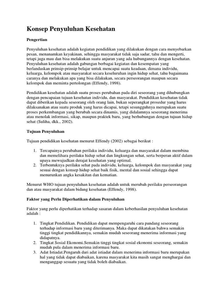Konsep Penyuluhan Kesehatan | PDF