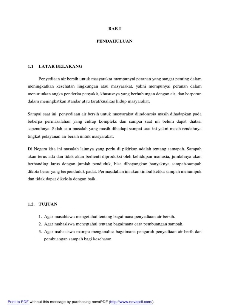 Makalah Penyediaan Air Bersih | PDF