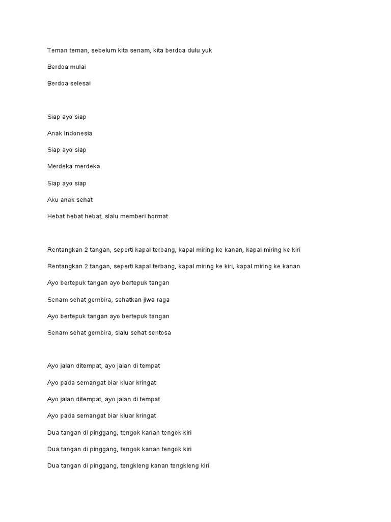Lirik Senam Penguin | PDF