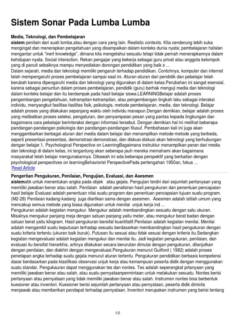 Sistem Sonar Pada Lumba Lumba | PDF