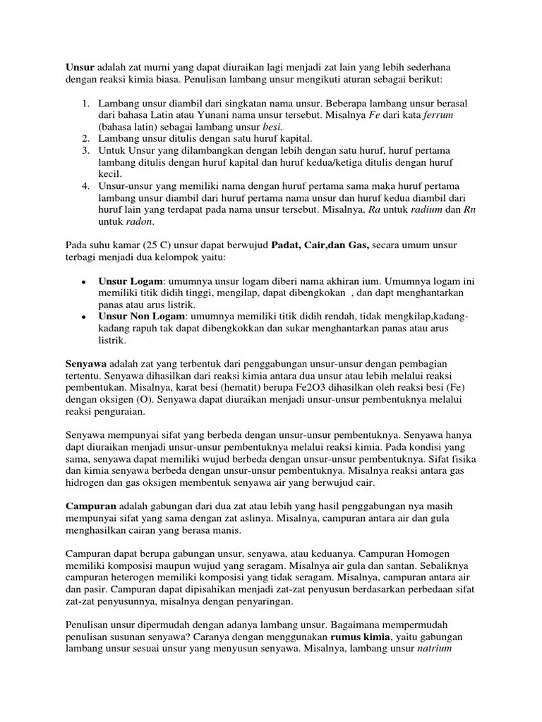 Unsur Senyawa Campuran | PDF