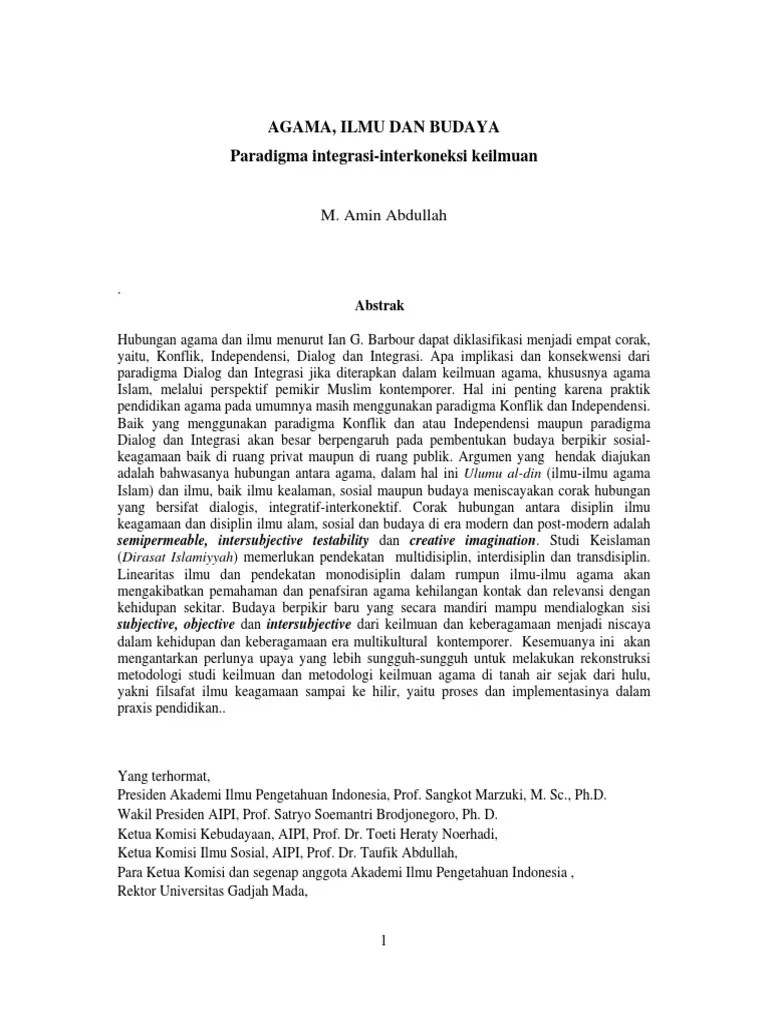 Agama Ilmu Dan Budaya Pak Amin | PDF