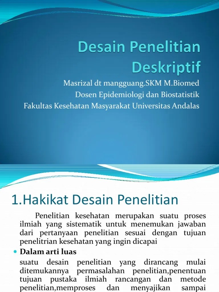 Desain Penelitian Deskriptif | PDF