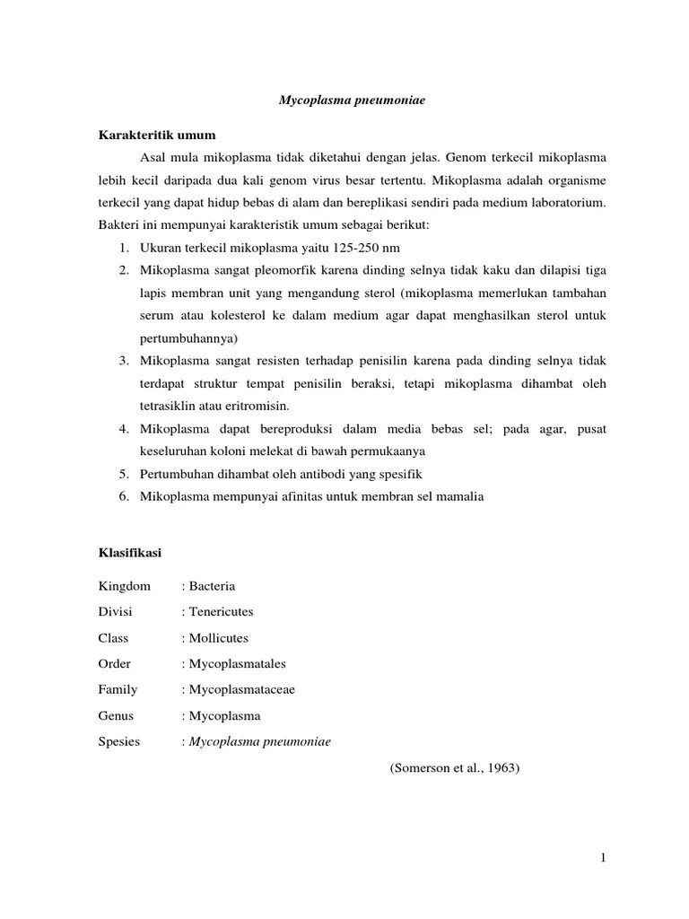 Mycoplasma Pneumoniae | PDF