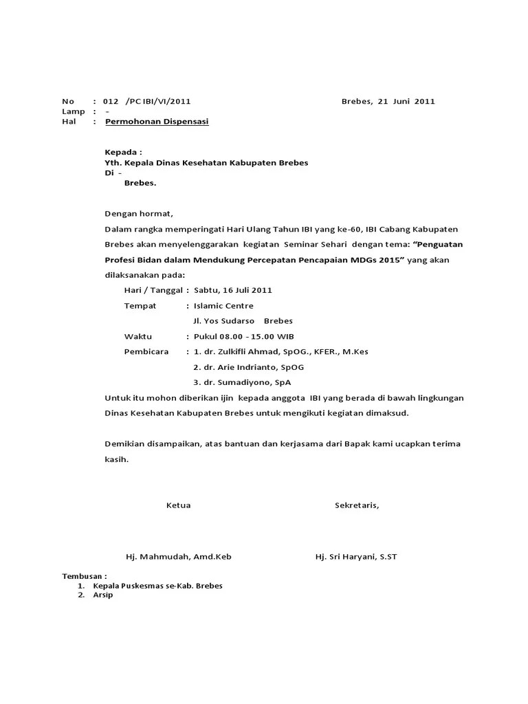 Surat Dispensasi | PDF