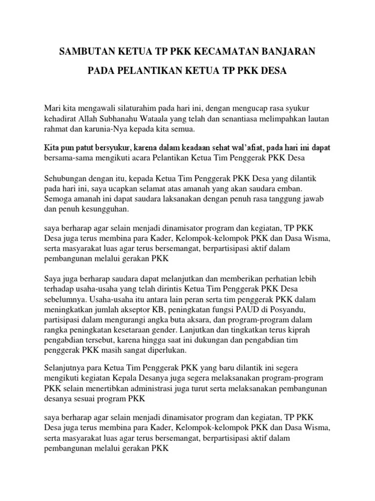 Contoh Sambutan Ketua Organisasi Terpilih | contohkatasambutan