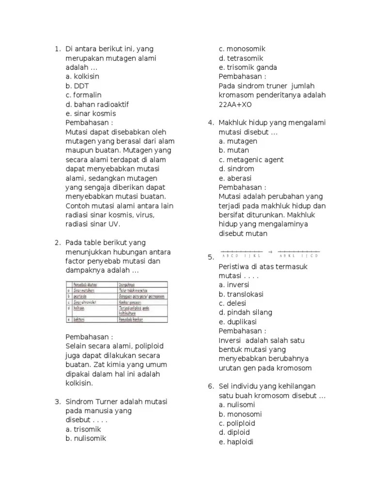 Soal Biologi 4 Edit | PDF