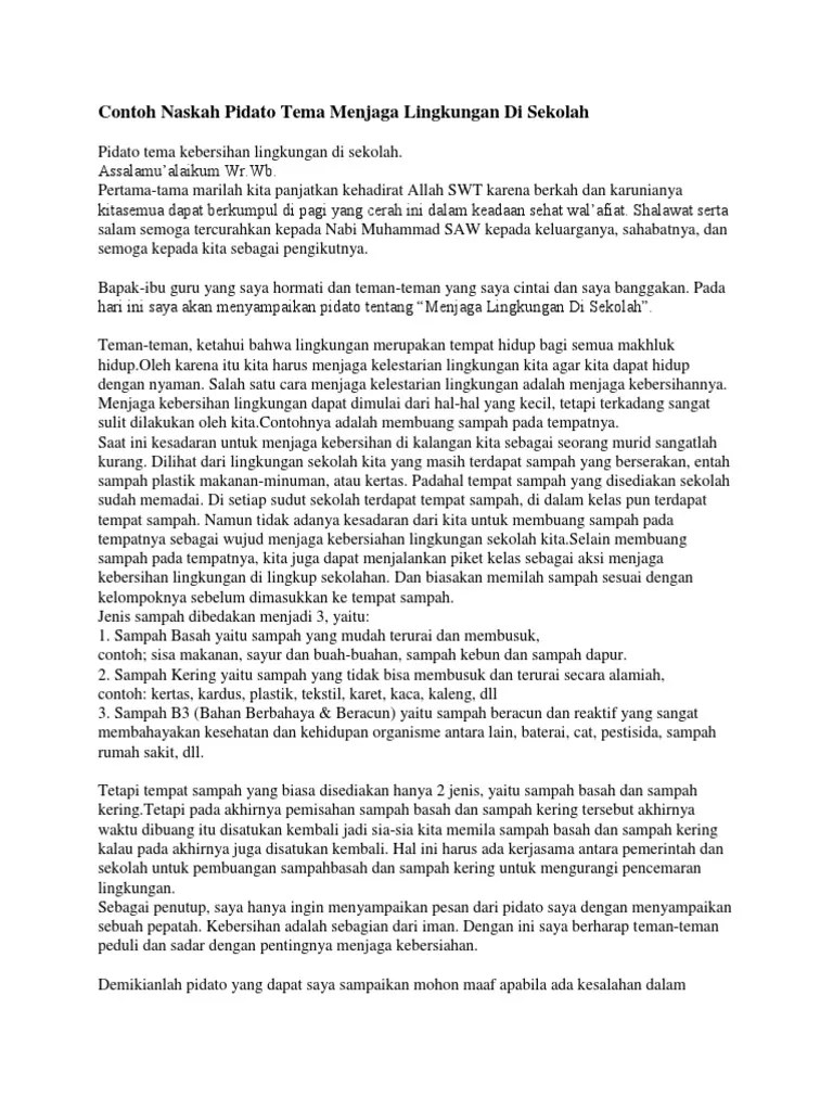 Contoh Makalah Singkat Tentang Kebersihan Lingkungan Sekolah
