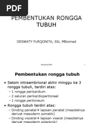 Pembentukan Rongga Tubuh | PDF