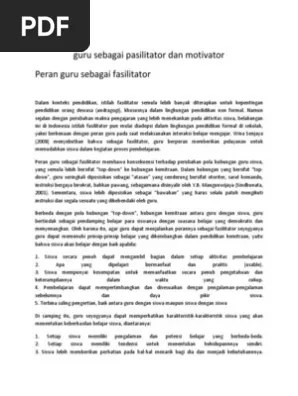 Guru Sebagai Pasilitator Dan Motivator | PDF