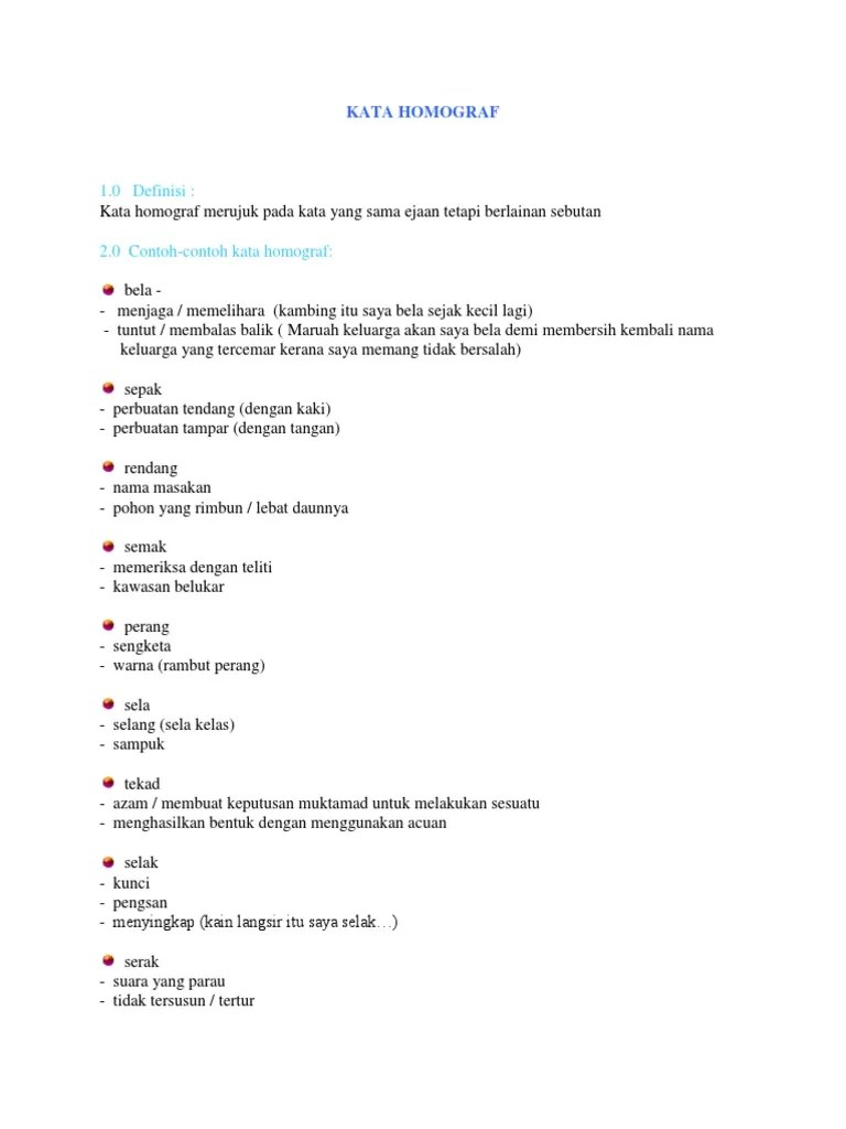 Kata Homograf | PDF