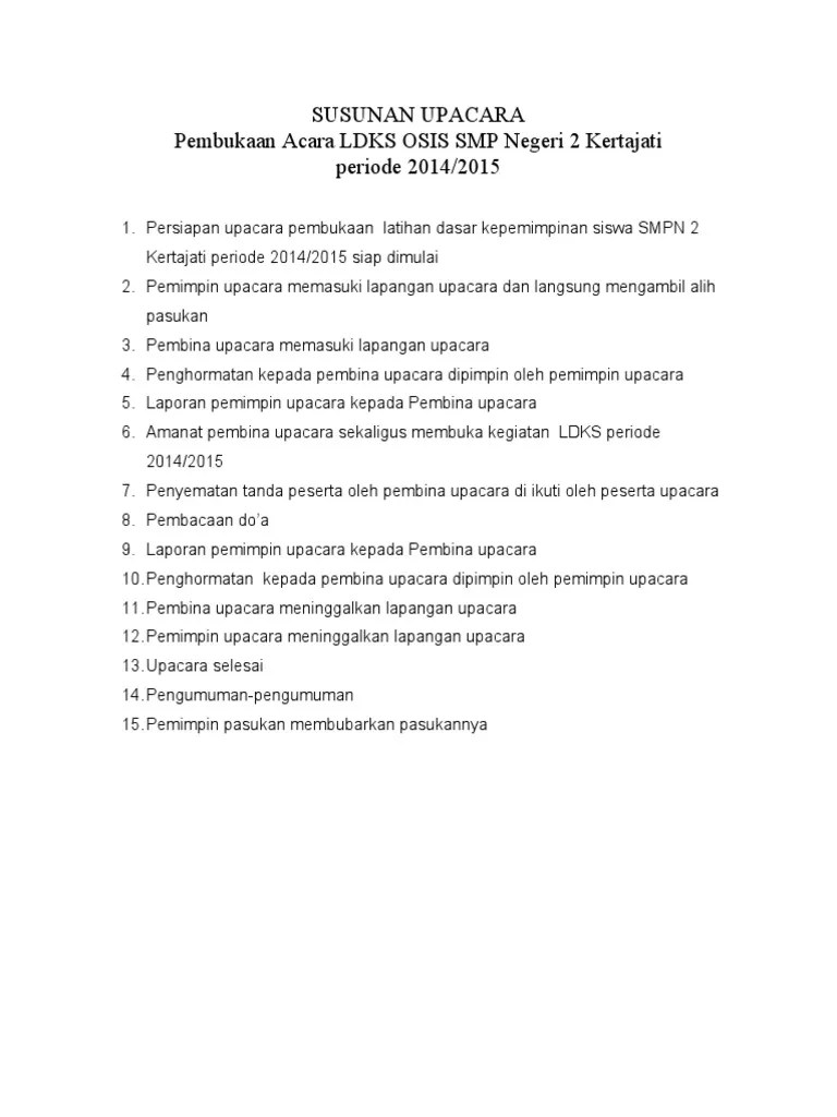 Susunan Upacara | PDF