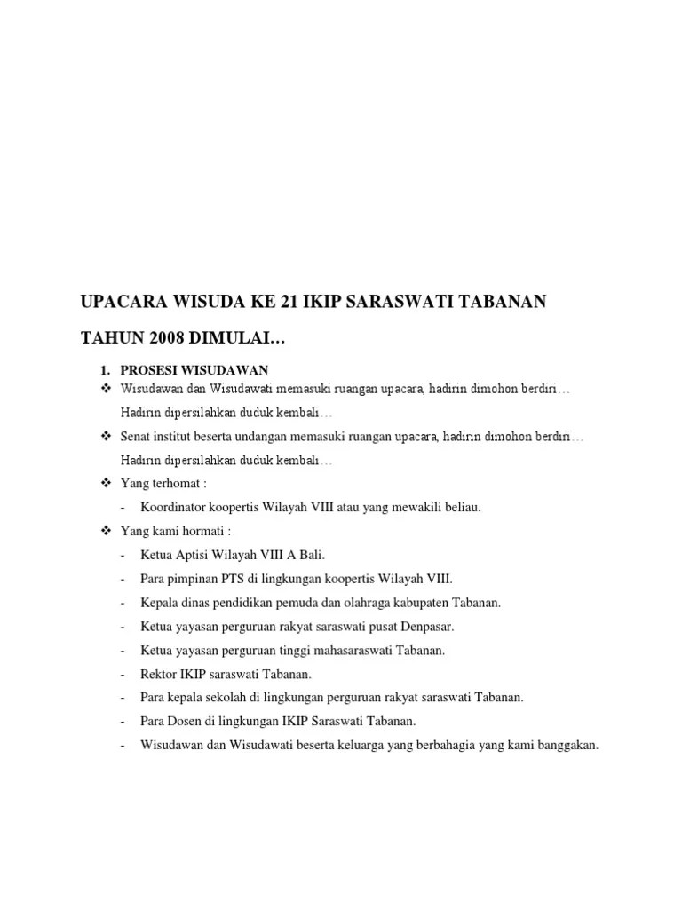Naskah MC Wisuda | PDF