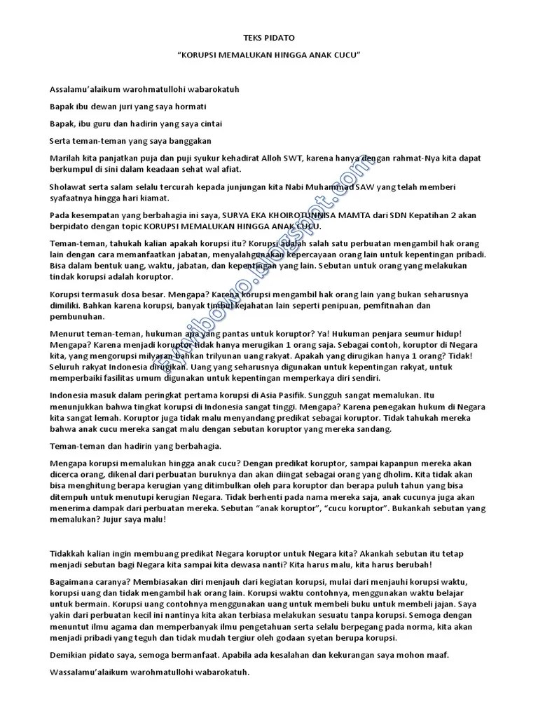 Teks Pidato Korupsi | PDF