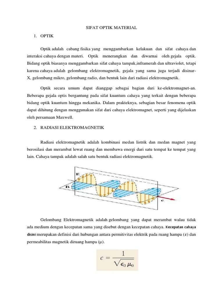 Sifat Optik Material | PDF