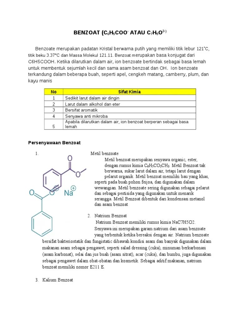 BENZOAT (Annisa Muthia-1112096000058) | PDF