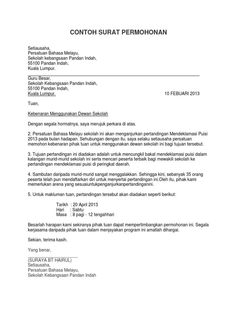 Contoh Surat Izin Sekolah Pdf