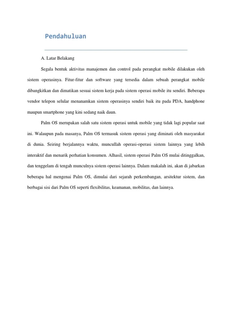 Makalah Palm Os Untuk Materi Topik Khusus Sistem Operasi Mobile | PDF
